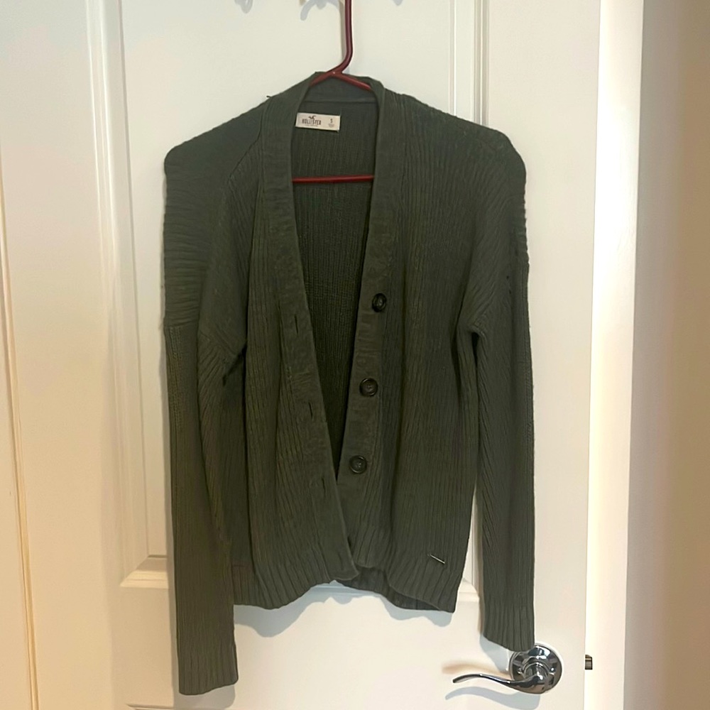 Hollister Green Cardigan - LIKE NEW